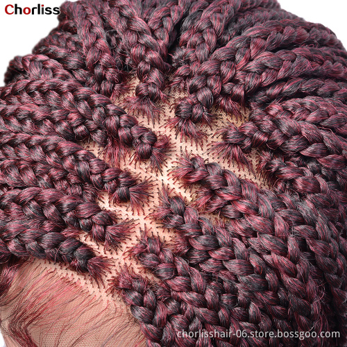 Chorliss Wholesale Synthetic Hair Wigs Glueless Braided Lace Frontal Wigs Vendor Afro Perruque Tresse Long Braided Lace Wigs